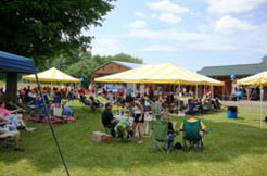 Groups of attendees enjoying our June Father’s Day Picnic Event.